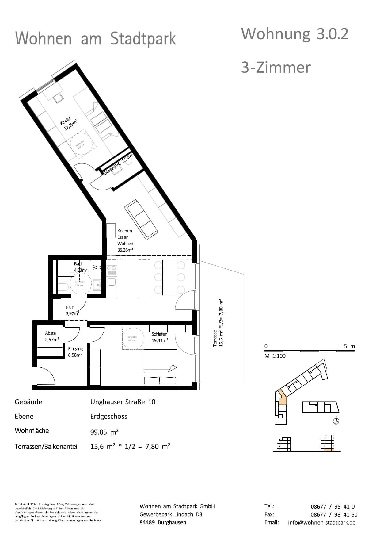 Wohnung zum Kauf provisionsfrei als Kapitalanlage geeignet 489.000 € 3 Zimmer 99,9 m²<br/>Wohnfläche Unghauser Straße 10 Burghausen Burghausen 84489