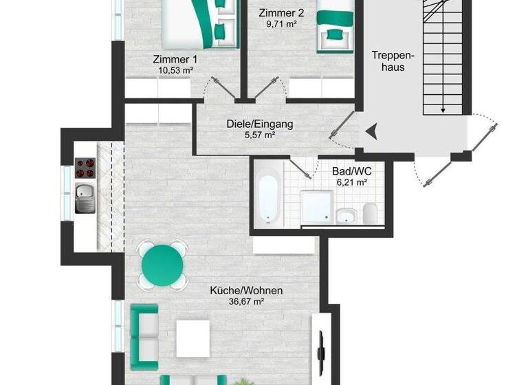 Wohnung zum Kauf - Erstbezug provisionsfrei 610.000 € 3 Zimmer 74,5 m² 1. Geschoss Pöring Zorneding 85604