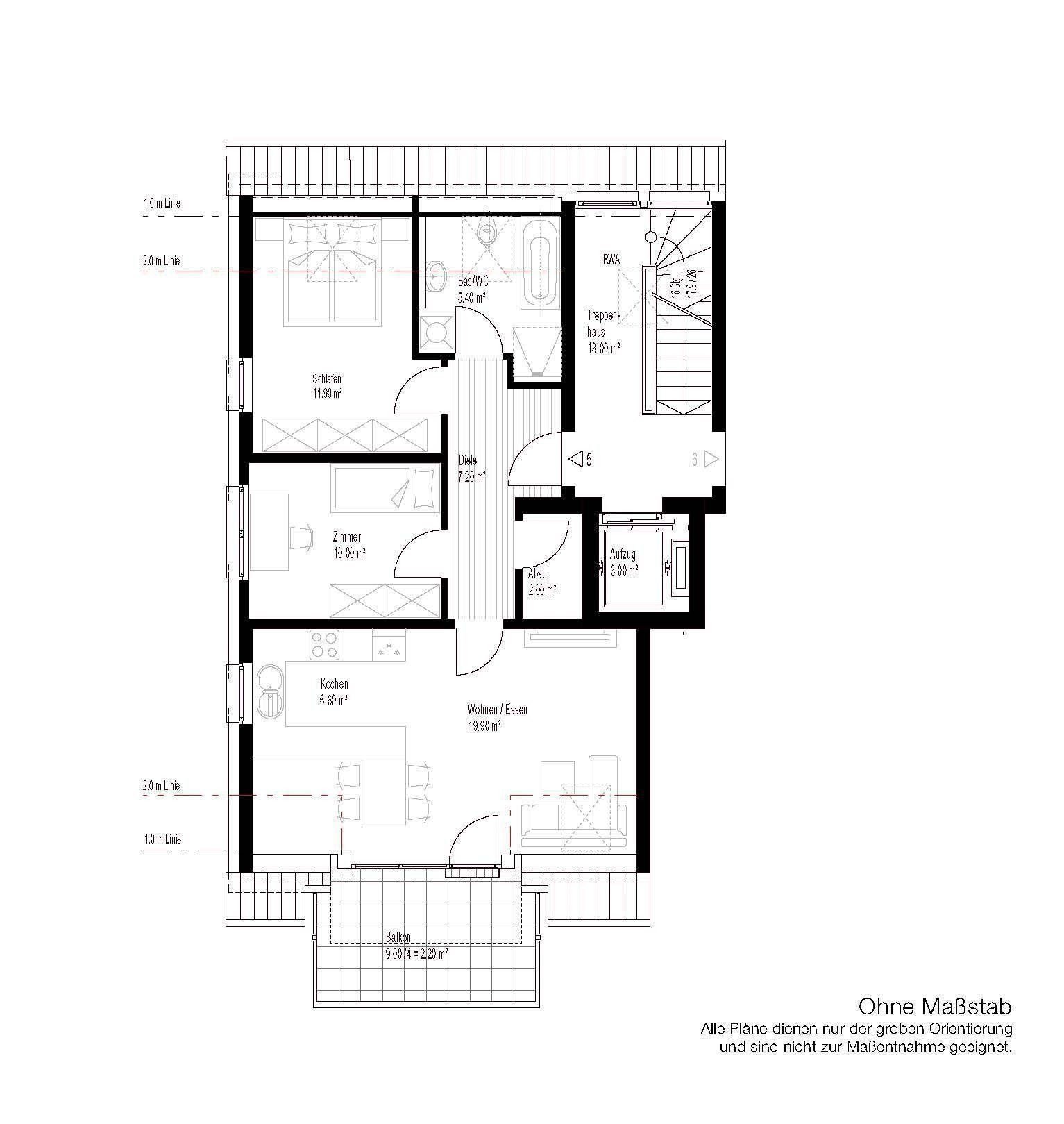 Wohnung zum Kauf provisionsfrei 425.600 € 3 Zimmer 68,2 m²<br/>Wohnfläche 2.<br/>Geschoss ab sofort<br/>Verfügbarkeit Uttenreuth Uttenreuth 91080