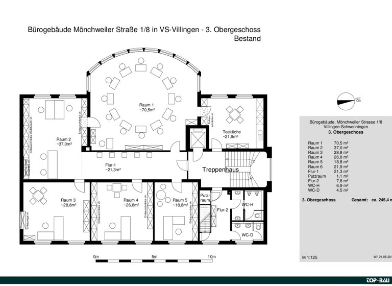 Büro zur Miete 245,4 m² Bürofläche Mönchweiler Straße 1/8 Villingen Villingen-Schwenningen 78048
