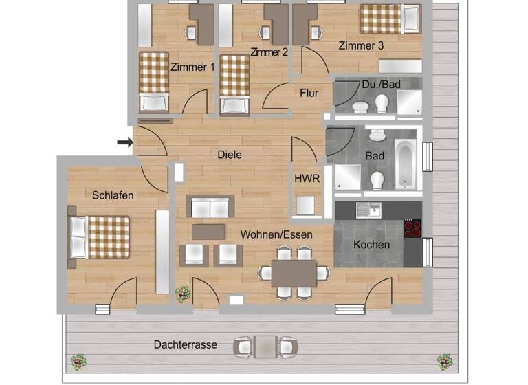 Wohnung zur Miete - Erstbezug 2.035 € 5 Zimmer 127,2 m² 3. Geschoss Im Ländchen 5 Bierstadt Wiesbaden 65205
