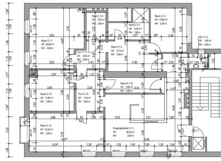 Bürofläche zur Miete provisionsfrei 1.850 € 140,6 m² Bürofläche Obere Königsstraße 21 Mitte Kassel / Mitte 34117