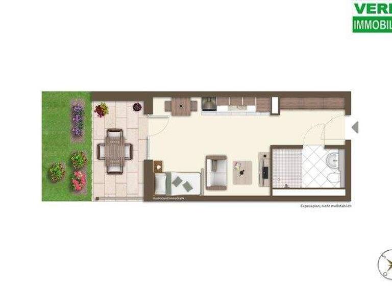 Studio zur Miete - Erstbezug 440 € 1 Zimmer 33,6 m² EG frei ab sofort Dürrn Ölbronn-Dürrn 75248