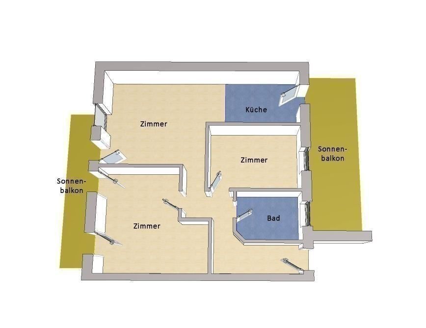 Wohnung zum Kauf 570.000 € 3 Zimmer 101 m²<br/>Wohnfläche Südliche Innenstadt Potsdam 14473