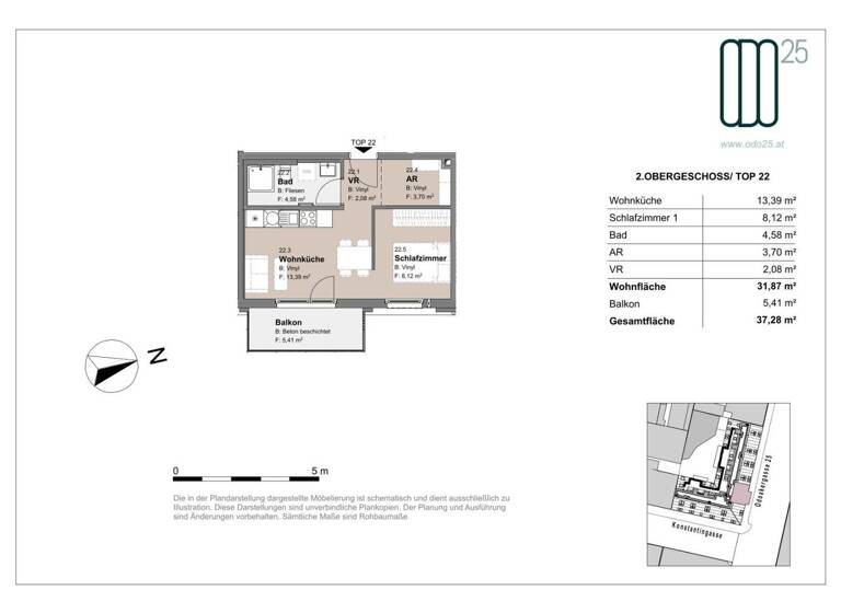 Wohnung zur Miete - Erstbezug 659 € 1,5 Zimmer 31,9 m² frei ab 01.07.2026 Wien 1160