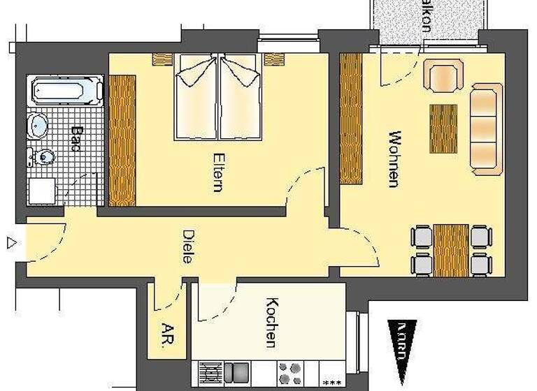 Wohnung zur Miete 489 € 2 Zimmer 61,8 m² 3. Geschoss frei ab 01.04.2026 Holunderweg 10 Kernstadt Lippstadt 59557