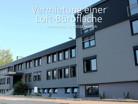 Büro zur Miete provisionsfrei 8 € 3 Zimmer 109 m² Bürofläche Hardtstraße 16 Brodswinden Ansbach 91522