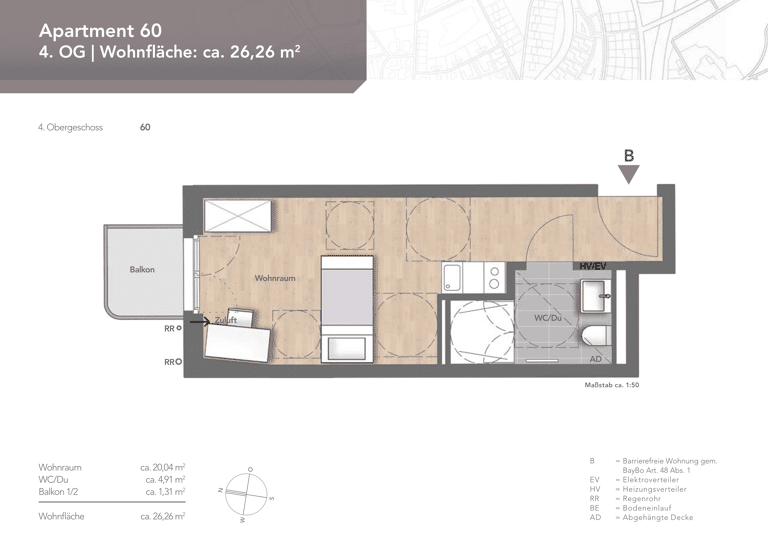 Wohnung zum Kauf provisionsfrei 299.500 € 1 Zimmer 26 m²<br/>Wohnfläche 4.<br/>Geschoss ab sofort<br/>Verfügbarkeit Ramersdorf-Perlach München 81549