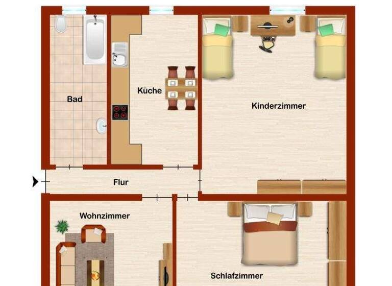 Wohnung zur Miete 549 € 3 Zimmer 64,9 m² 2. Geschoss Kopernikusstraße 9 Neubeckum Beckum 59269