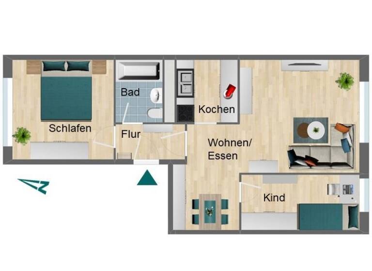 Wohnung zur Miete 620 € 3 Zimmer 54,1 m² 5. Geschoss Julius-Fucik-Straße 8 Pößneck,Stadt Pößneck 07381