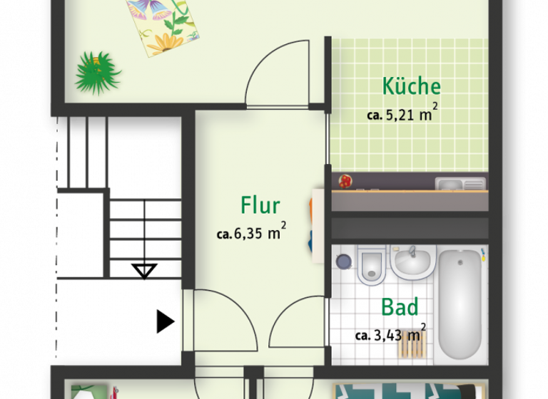 Wohnung zur Miete 416 € 3 Zimmer 57,3 m² 2. Geschoss Carl-Schorlemmer-Ring 67 Nördliche Neustadt Halle 06122