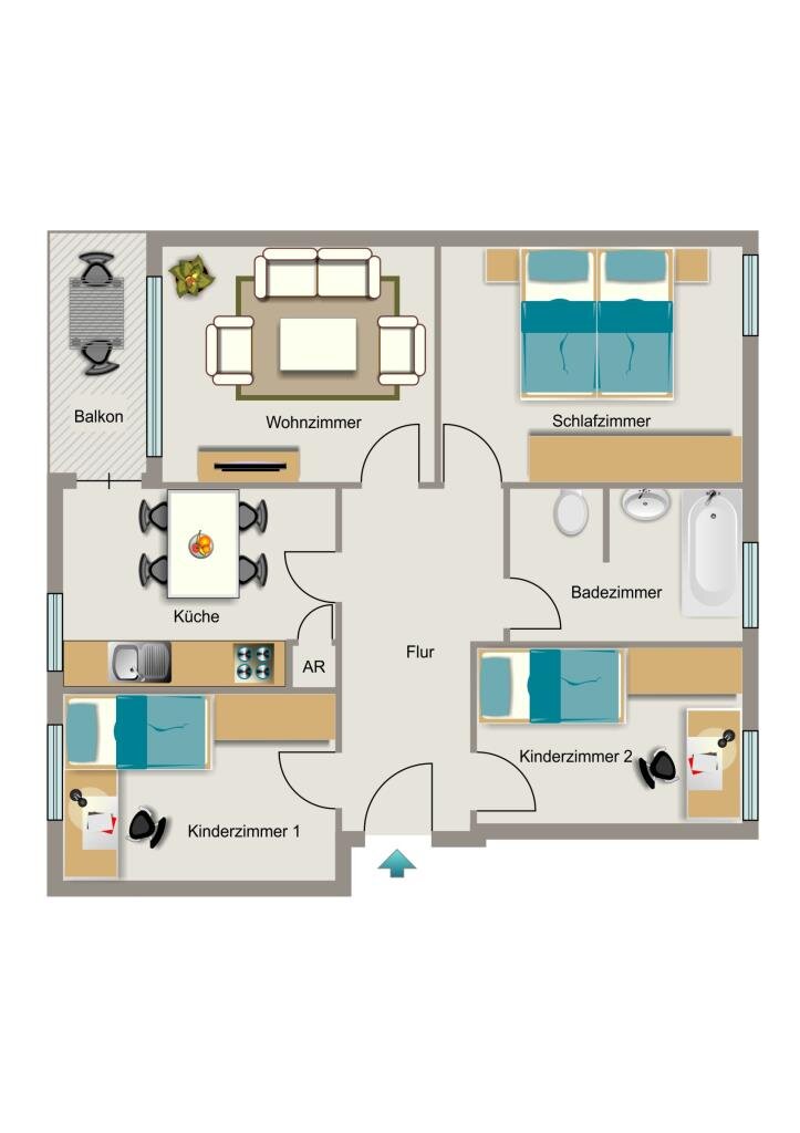 Wohnung zur Miete nur mit Wohnberechtigungsschein 551 € 4,5 Zimmer 82,3 m²<br/>Wohnfläche 2.<br/>Geschoss 01.02.2025<br/>Verfügbarkeit Aldenhofstraße 26 Feldmark Gelsenkirchen 45883