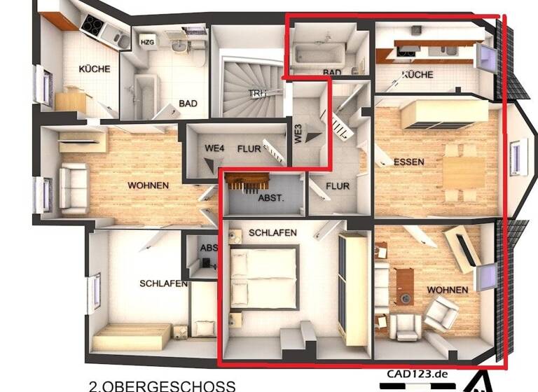 Wohnung zum Kauf provisionsfrei 274.000 € 3 Zimmer 56 m² 2. Geschoss frei ab 01.05.2026 St. Jürgen Lübeck 23564