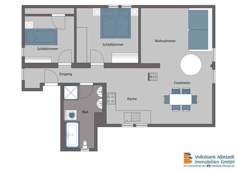 Wohnung zum Kauf 149.000 € 3,5 Zimmer 77,5 m² Hechingen 72379