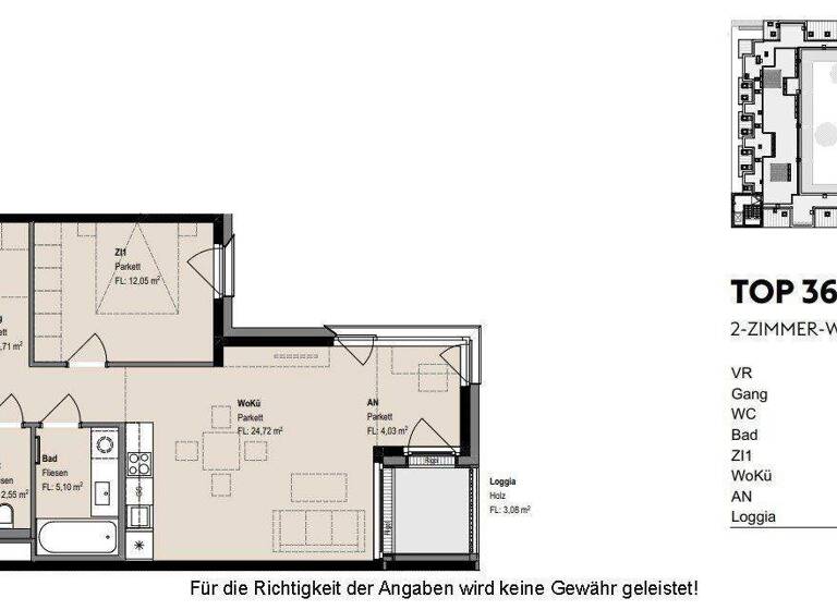 Wohnung zur Miete 1.949 € 2 Zimmer 64,6 m² 4. Geschoss Apollogasse 18 Wien 1070