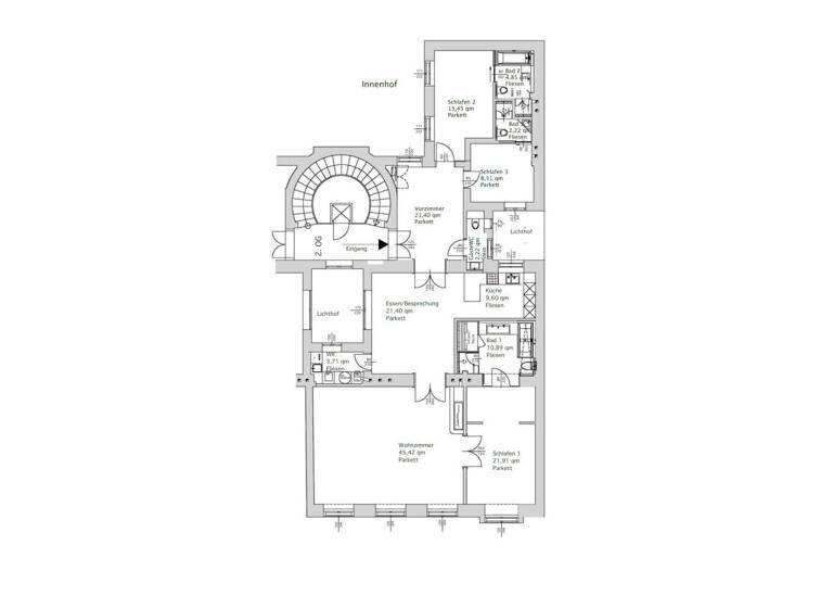 Wohnung zur Miete 3.258 € 4,5 Zimmer 164 m² 2. Geschoss Bellariastraße Wien 1010