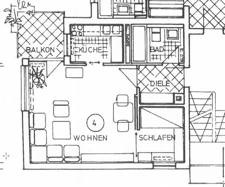 Wohnung zum Kauf 55.000 € 1,5 Zimmer 40,5 m²<br/>Wohnfläche 1.<br/>Geschoss Unter dem Pflinzhöck 5 Stockhausen Eisenach - Stockhausen 99817