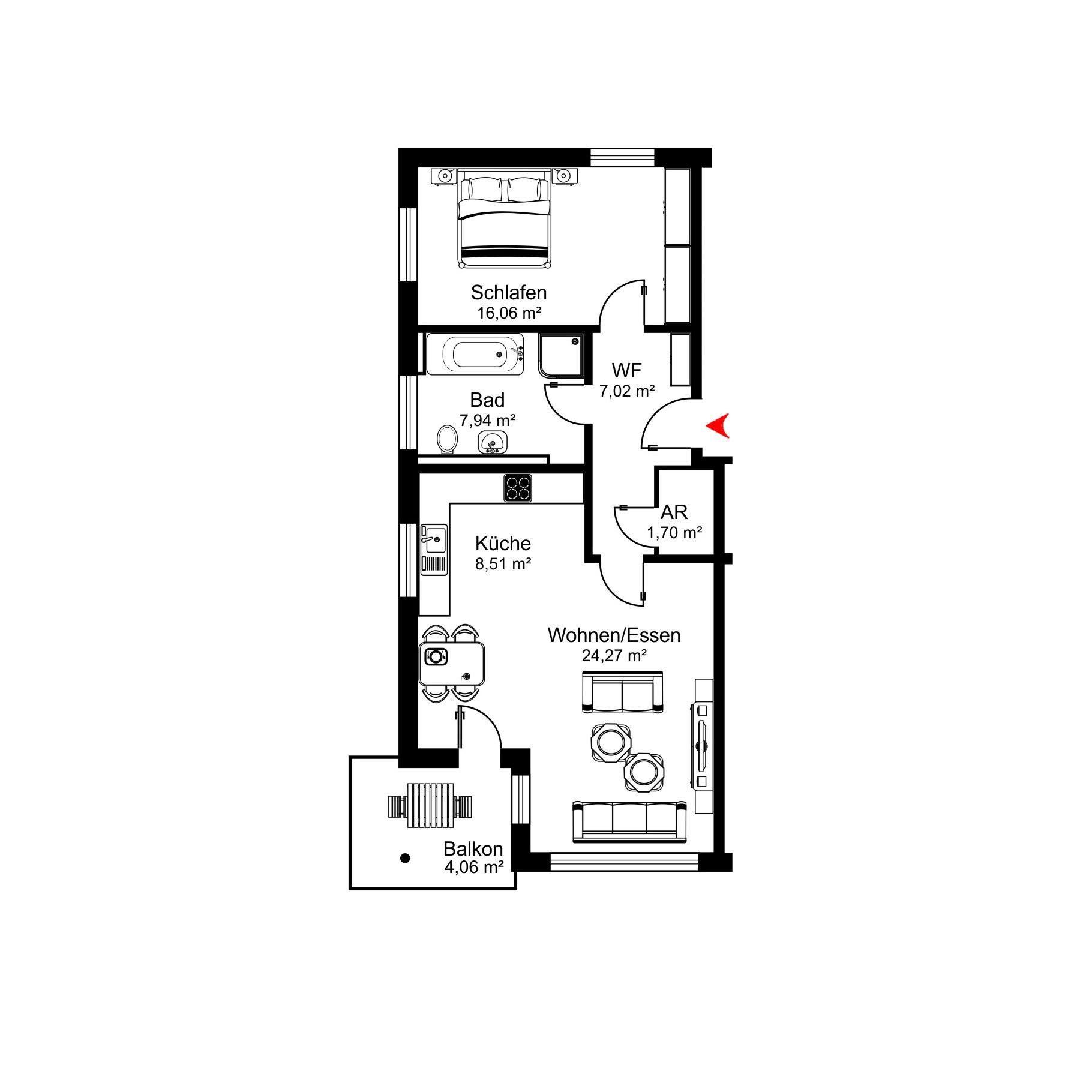 Wohnung zum Kauf provisionsfrei 343.700 € 2 Zimmer 69,6 m²<br/>Wohnfläche 1.<br/>Geschoss Scheffelstraße 70a Bad Dürrheim Bad Dürrheim 78073