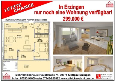 Wohnung zum Kauf provisionsfrei 299.000 € 2 Zimmer 75 m² 1. Geschoss Hauptstraße 71 Erzingen Klettgau-Erzingen 79771