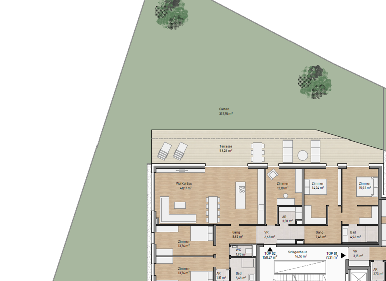 Wohnung zum Kauf - Erstbezug 1.072.129 € 6 Zimmer 158,3 m² EG Sankt Peter Graz 8042