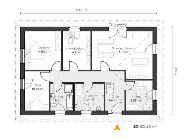 Haus zum Kauf 340.200 € 4 Zimmer 102 m² 1.400 m² Grundstück Neu Gülze 19258