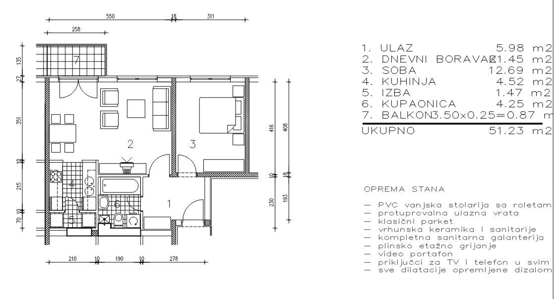 Wohnung zum Kauf 132.700 € 2 Zimmer 51 m²<br/>Wohnfläche 1.<br/>Geschoss Sesvetski Kraljevac