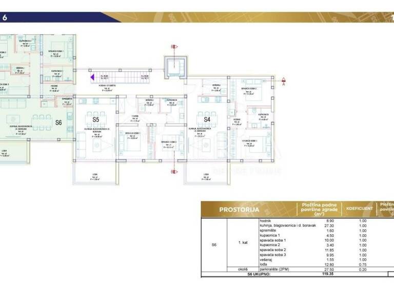 Wohnung zum Kauf 291.865 € 4 Zimmer 94 m² 1. Geschoss Privlaka Privlaka
