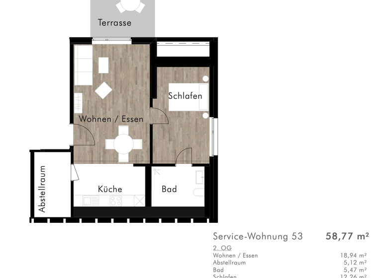 Penthouse zum Kauf provisionsfrei 358.500 € 2 Zimmer 58,8 m²<br/>Wohnfläche Würzburger Straße 5 Uettingen 97292