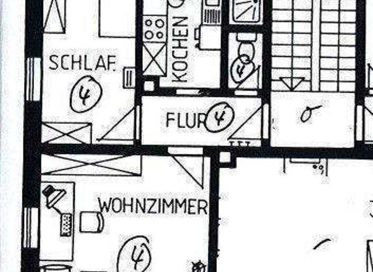Wohnung zur Miete 810 € 2 Zimmer 48 m² 1. Geschoss Rotkreuzstr. 16b Altstadt Würzburg 97080