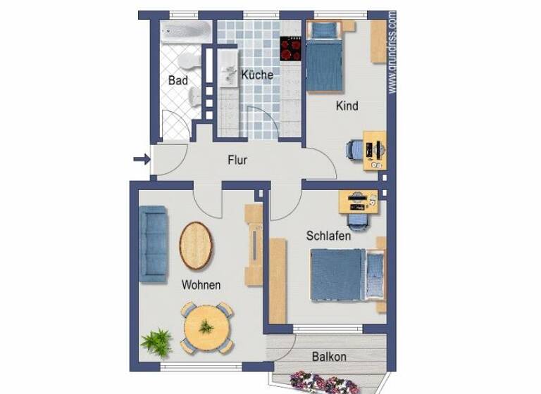 Wohnung zum Kauf provisionsfrei 191.000 € 3 Zimmer 61,9 m² EG Kurfürstenallee 46 Gete Bremen 28211