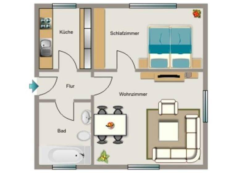 Wohnung zur Miete 337 € 2,5 Zimmer 49,4 m² 1. Geschoss frei ab 01.05.2026 Bussardstraße 9 Suderwich Recklinghausen 45665