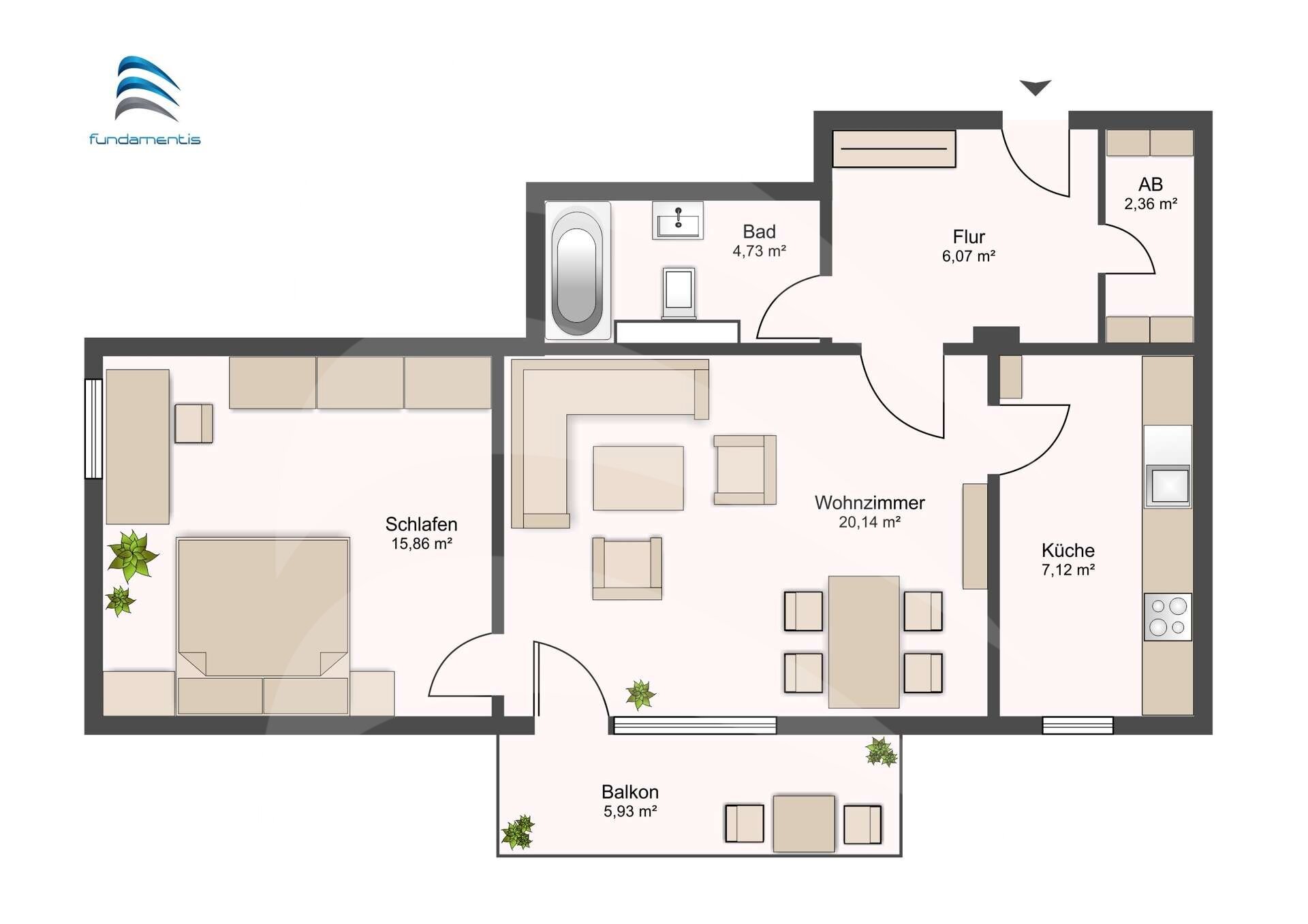 Wohnung zum Kauf 190.000 € 2 Zimmer 59 m²<br/>Wohnfläche 4.<br/>Geschoss Innstadt Passau 94032