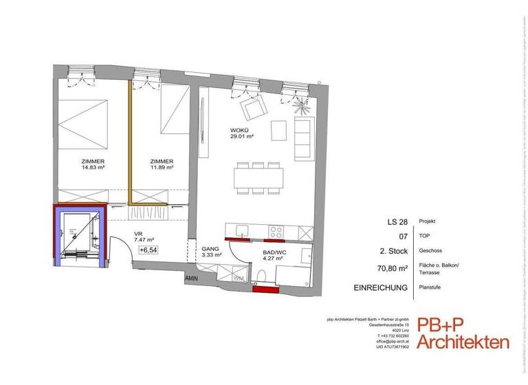 Wohnung zum Kauf 247.800 € 3 Zimmer 70,8 m² 1. Geschoss Linzerstraße 28 Braunau am Inn 5280