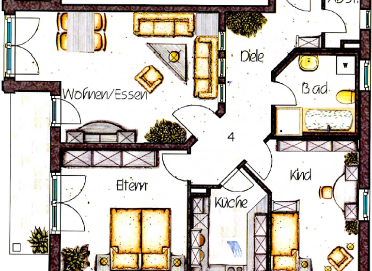 Wohnung zum Kauf 289.000 € 3 Zimmer 85,8 m²<br/>Wohnfläche 1.<br/>Geschoss ab sofort<br/>Verfügbarkeit Lauingen Lauingen 89415