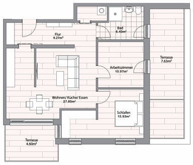 Terrassenwohnung zur Miete 1.157 € 3 Zimmer 82,7 m² 2. Geschoss frei ab sofort Helsunger Straße Blankenburg Blankenburg 38889