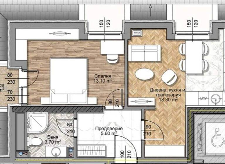 Studio zum Kauf 145.539 € 2 Zimmer 66,8 m² Sofia