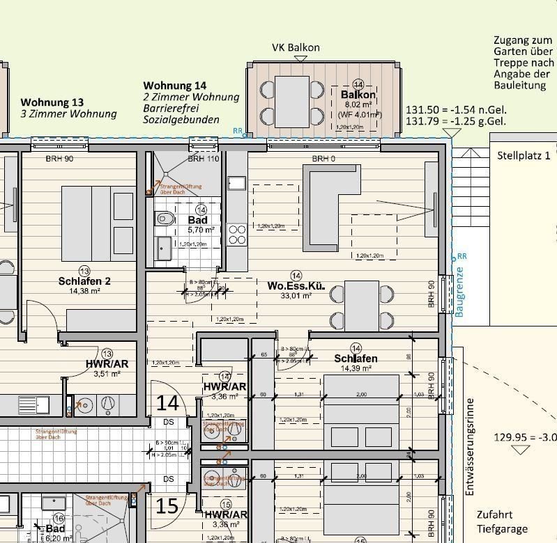 Wohnung zum Kauf provisionsfrei als Kapitalanlage geeignet 296.000 € 2 Zimmer 60,5 m²<br/>Wohnfläche Friedrich-Wilhelm-Straße 77 Barbara 4 Trier 54290