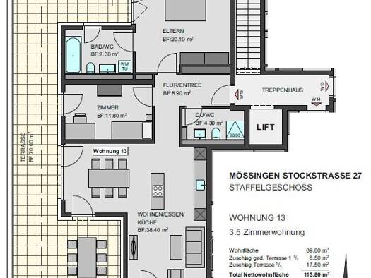 Penthouse zum Kauf - Erstbezug 679.900 € 114,5 m² 3. Geschoss Mössingen 72116