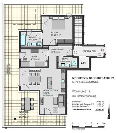 Penthouse zum Kauf - Neubau 679.900 € 114,5 m² 3. Geschoss Mössingen Mössingen 72116
