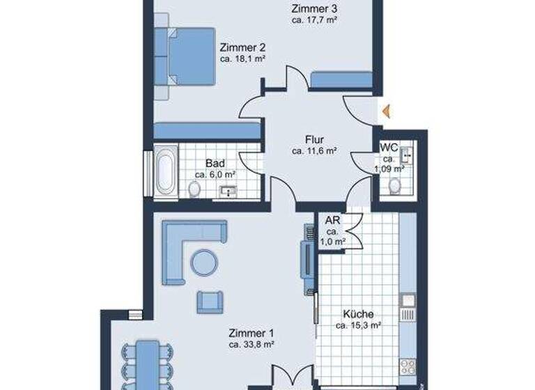 Wohnung zum Kauf 385.000 € 3 Zimmer 111,3 m² Fischlaken Essen 45239