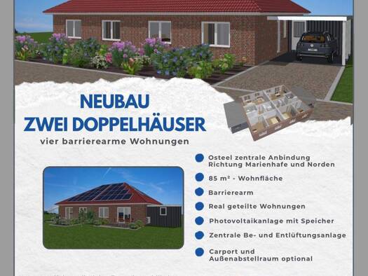 Doppelhaushälfte zum Kauf provisionsfrei als Kapitalanlage geeignet 330.000 € 3 Zimmer 85 m² Fabriciusstraße 8 Osteel 26529