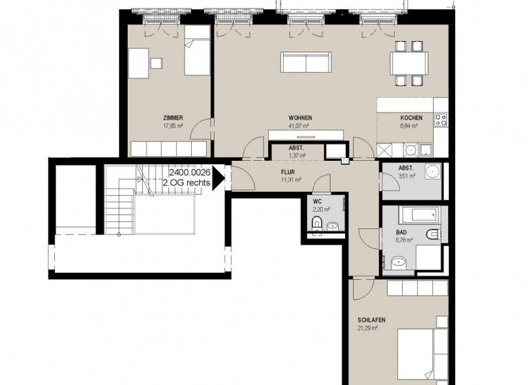 Wohnung zur Miete 1.911 € 3 Zimmer 119,4 m²<br/>Wohnfläche 2.<br/>Geschoss Große Oderstraße 27 Frankfurt Frankfurt (Oder) 15230