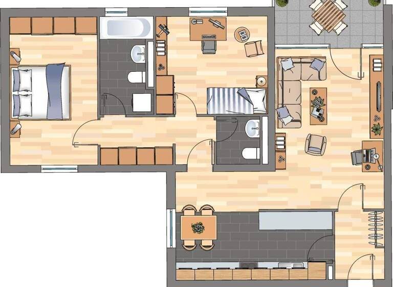 Wohnung zur Miete 619 € 3 Zimmer 76,2 m² 2. Geschoss frei ab 13.03.2026 Roßkamper Straße 55 Vohwinkel Wuppertal 42329