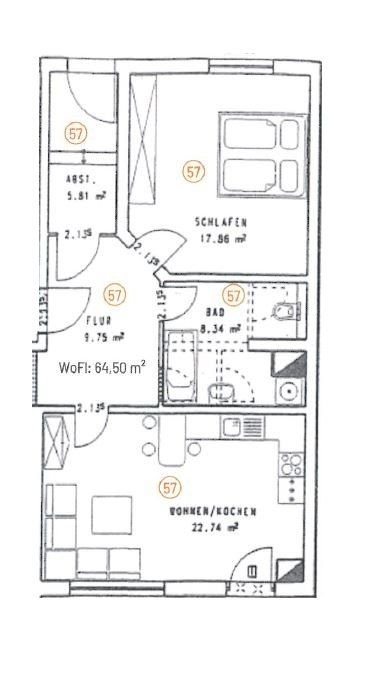 Wohnung zum Kauf provisionsfrei 237.100 € 2 Zimmer 64,5 m²<br/>Wohnfläche EG<br/>Geschoss Südvorstadt Leipzig 04275