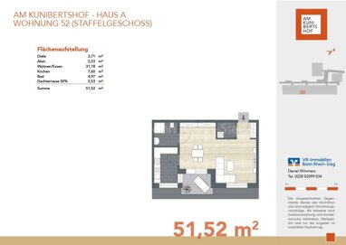 Wohnung zum Kauf provisionsfrei 249.000 € 1 Zimmer 51,2 m² 3. Geschoss Witterschlick Alfter, Witterschlick 53347