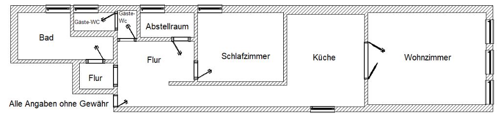 Wohnung zur Miete 630 € 2 Zimmer 105 m²<br/>Wohnfläche 1.<br/>Geschoss 01.01.2025<br/>Verfügbarkeit Altstadt Güstrow 18273