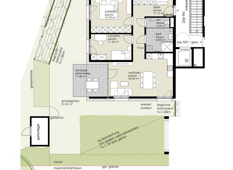 Wohnung zum Kauf - Erstbezug 595.000 € 3 Zimmer 75 m² EG Lustenau 6890