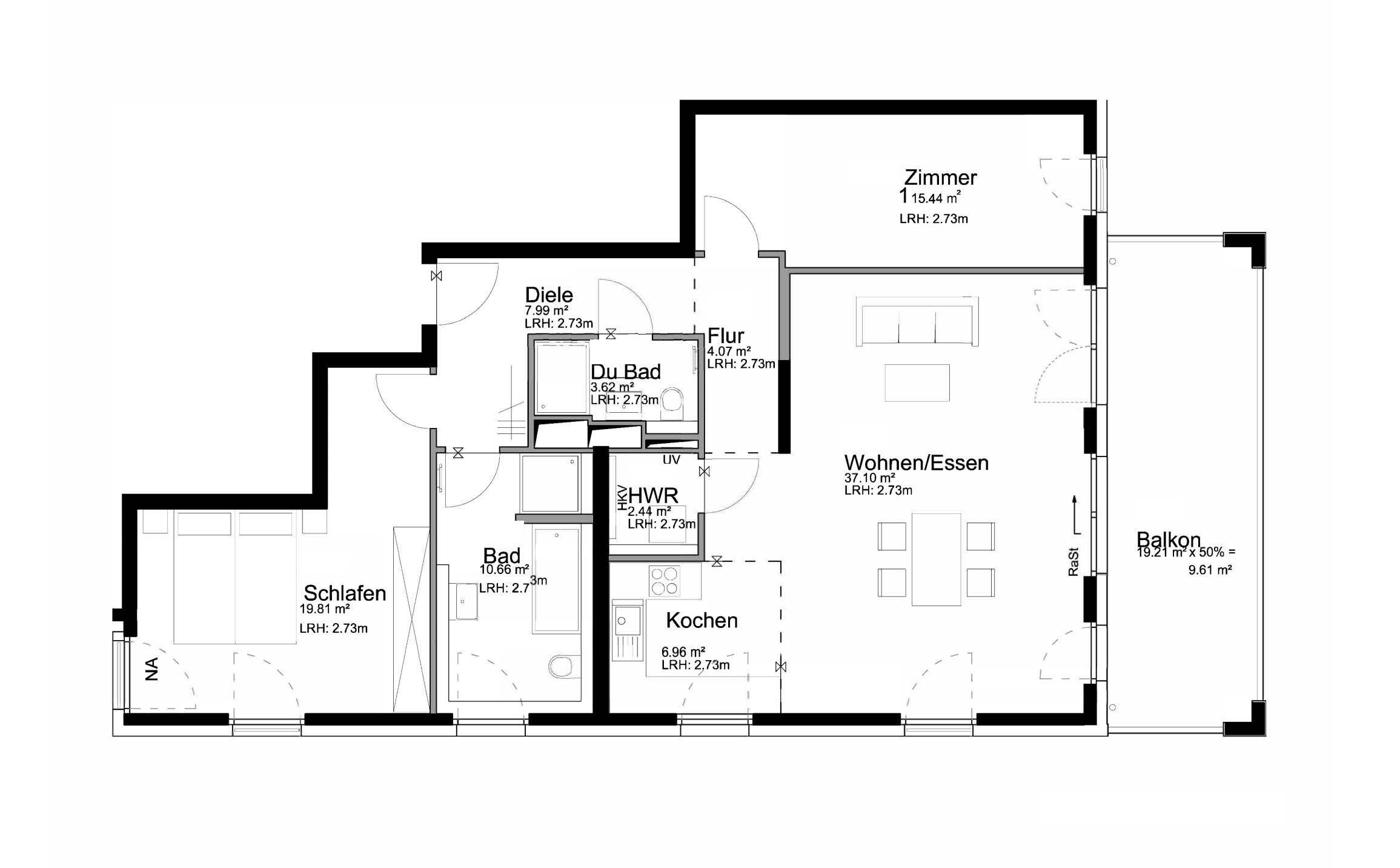 Wohnung zum Kauf 949.000 € 4 Zimmer 117,3 m²<br/>Wohnfläche 2.<br/>Geschoss Lessingstraße Wiesbaden 65185