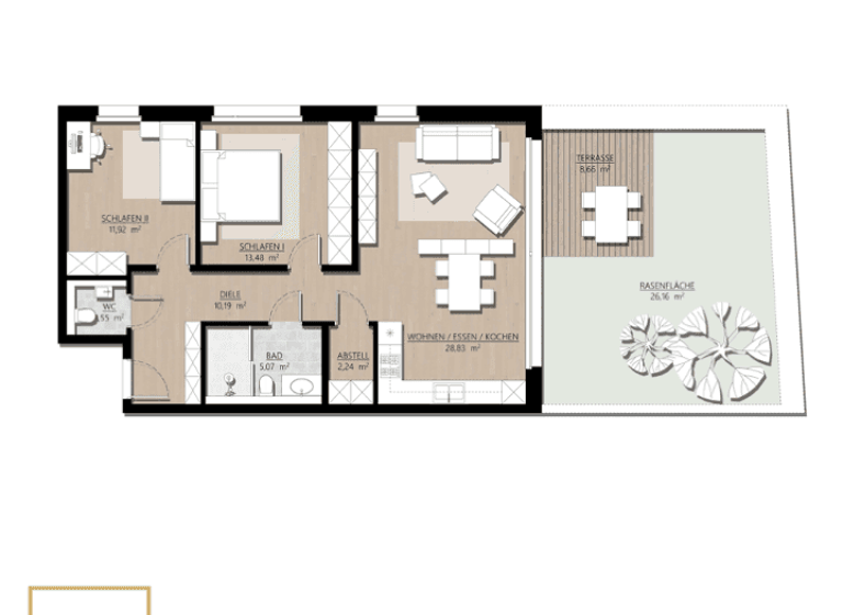 Wohnung zum Kauf - Erstbezug 699.000 € 4 Zimmer 119 m² EG frei ab 01.07.2026 Haiderfeldstrasse 35 Großheide Mönchengladbach 41063