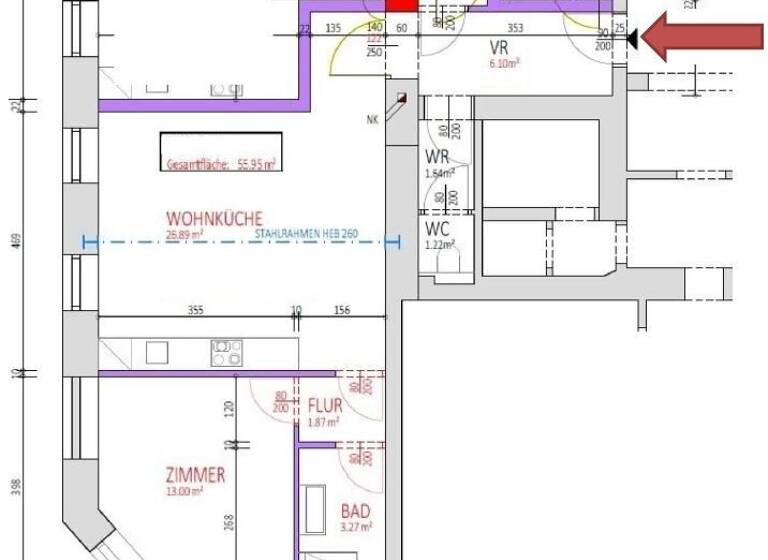 Wohnung zum Kauf 269.000 € 2 Zimmer 56 m² EG Wien 1080